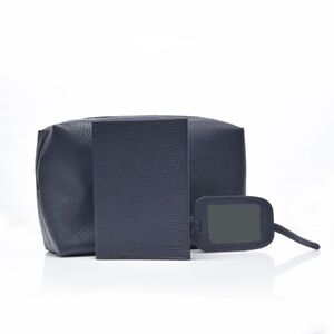 GUILD Pebbled Vegan-Leather 3-PC Travel Pouch